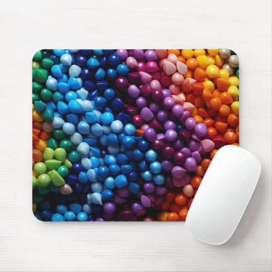 BUNTGEFÄRBTE KUNSTSTOFFPERLEN MOUSEPAD (Mit Mouse)