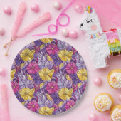 Buntglas abstrakt lila gelb rosa pappteller (Party)
