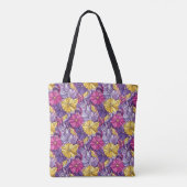 Buntglas abstrakt Lila Gelb Rosa Tasche (Rückseite)