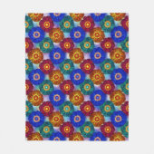 Buntglas abstrakt Rot Grün Blau Orange Fleecedecke (Vorderseite)