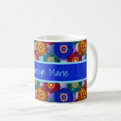 Buntglas abstrakt Rot Grün Blau Orange Kaffeetasse (VorderseiteRechts)