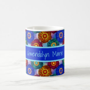 Buntglas abstrakt Rot Grün Blau Orange Kaffeetasse