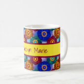Buntglas abstrakt Rot Grün Blau Orange Kaffeetasse (VorderseiteRechts)