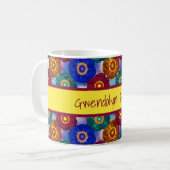 Buntglas abstrakt Rot Grün Blau Orange Kaffeetasse (Vorderseite Links)