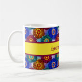 Buntglas abstrakt Rot Grün Blau Orange Kaffeetasse (Links)