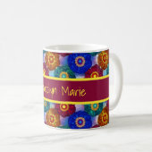 Buntglas abstrakt Rot Grün Blau Orange Kaffeetasse (VorderseiteRechts)