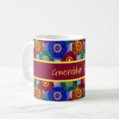 Buntglas abstrakt Rot Grün Blau Orange Kaffeetasse (Vorderseite Links)