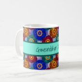 Buntglas abstrakt Rot Grün Blau Orange Kaffeetasse (Vorderseite Links)