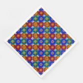 Buntglas abstrakt Rot Grün Blau Orange Serviette (Ecke)