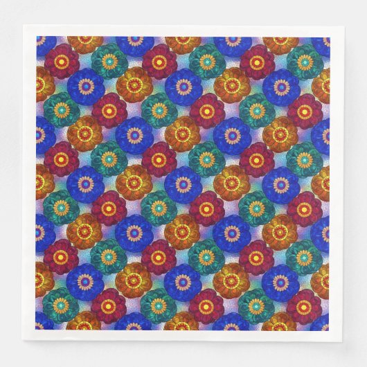 Buntglas abstrakt Rot Grün Blau Orange Serviette (Vorderseite)