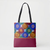 Buntglas abstrakt Rot Grün Blau Orange Tasche (Vorderseite)