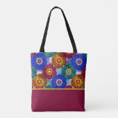 Buntglas abstrakt Rot Grün Blau Orange Tasche (Rückseite)