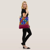 Buntglas abstrakt Rot Grün Blau Orange Tasche (Am Model)