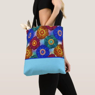 Buntglas abstrakt Rot Grün Blau Orange Tasche