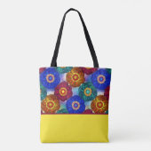 Buntglas abstrakt Rot Grün Blau Orange Tasche (Rückseite)