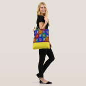 Buntglas abstrakt Rot Grün Blau Orange Tasche (Am Model)