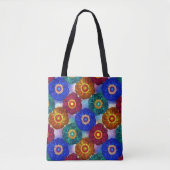 Buntglas abstrakt Rot Grün Blau Orange Tasche (Vorderseite)