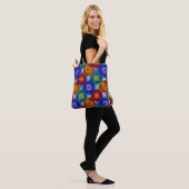 Buntglas abstrakt Rot Grün Blau Orange Tasche (Am Model)