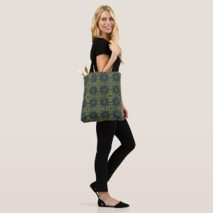 Buntglas abstrakte geometrisch grüne blaue Steine Tasche