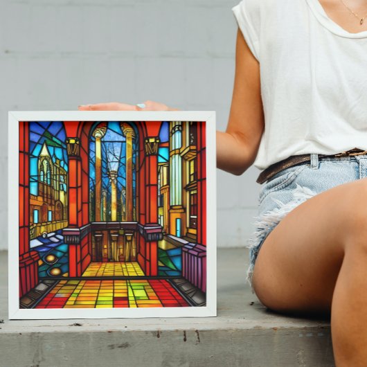 Buntglas-Abtei Digitale Kunst Poster