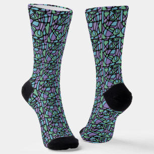 Buntglas-All-Over-Print-Socken mit Neuroart-Muster Socken