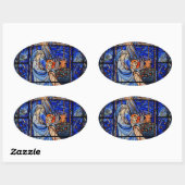 Buntglas-Art-Geburt Christi Ovaler Aufkleber (Blatt)