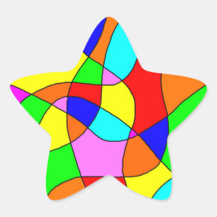 Buntglas-Aufkleber Stern-Aufkleber