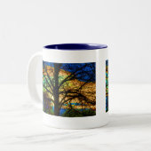 Buntglas-Baum Zweifarbige Tasse (Vorderseite Links)