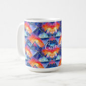 Buntglas-Berg-Aquarell-Geburtstagsgeschenk Kaffeetasse (Vorderseite Links)