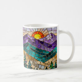 Buntglas-Berg-Sonnenaufgang-Tasse - Nature Art Co Kaffeetasse