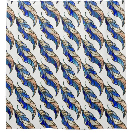 Buntglas-Blatt-Duschvorhang Duschvorhang (Vorderseite)