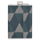 Buntglas Blau Diamant Flachmann (Rückseite)