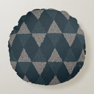 Buntglas Blau Diamant Rundes Kissen