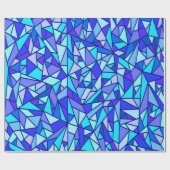 Buntglas Blau Geschenkpapier (Flach)