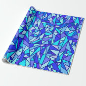 Buntglas Blau Geschenkpapier (Ungerollt)