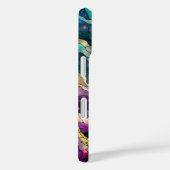 Buntglas blau grüne Mond Case-Mate iPhone Hülle (Rückseite / Rechts)