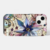 Buntglas-Blume  iPhone Hülle (Rückseite (Horizontal))