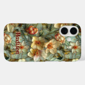 Buntglas-Blumen beige Case-Mate iPhone Hülle (Rückseite (Horizontal))