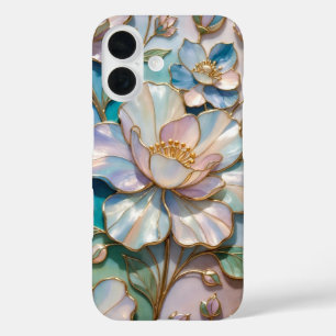 Buntglas-Blumen-iPhone-Hülle Pastell Luxus iPhone 16 Hülle