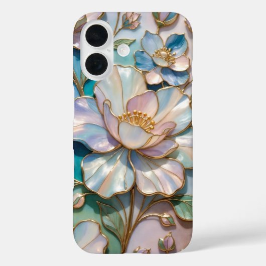 Buntglas-Blumen-iPhone-Hülle Pastell Luxus Case-Mate iPhone Hülle (Rückseite)