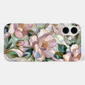 Buntglas-Blumen-iPhone-Hülle Rosa Goldene Blume Case-Mate iPhone Hülle (Rückseite (Horizontal))