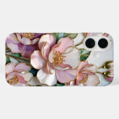 Buntglas-Blumen-iPhone-Hülle Rosa Goldene Blume Case-Mate iPhone Hülle (Rückseite (Horizontal))