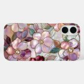 Buntglas-Blumen-iPhone-Hülle Rosa Perle Gold Case-Mate iPhone Hülle (Rückseite (Horizontal))