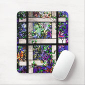 Buntglas-Blumen-Mauspad Mousepad (Mit Mouse)