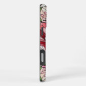 Buntglas-Blumen Valentinstag iPhone Hülle (Rechte Seite)