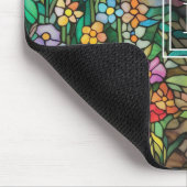 Buntglas-Blumengarten-Monogramm-Mauspad Mousepad (Ecke)