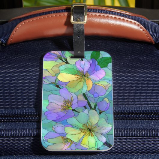 Buntglas-Blumenkunst Pastell-Accessoire Gepäckanhänger (Vorderseite Insitu 2)