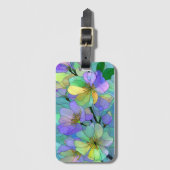 Buntglas-Blumenkunst Pastell-Accessoire Gepäckanhänger (Vorderseite Vertikal)