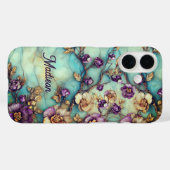 Buntglas-Blumenmuster  Case-Mate iPhone Hülle (Rückseite (Horizontal))