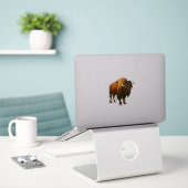 Buntglas Büffel Aufkleber (Laptop auf Schreibtisch)